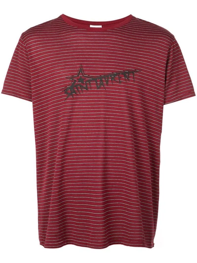 Shop Saint Laurent Men's Burgundy Cotton T-shirt