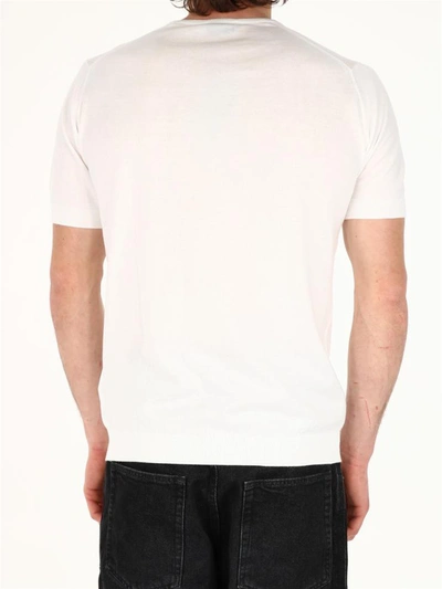 Shop John Smedley White Cotton T-shirt