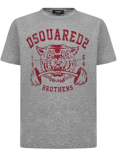 Shop Dsquared2 T-shirts And Polos In Grigio Rosso