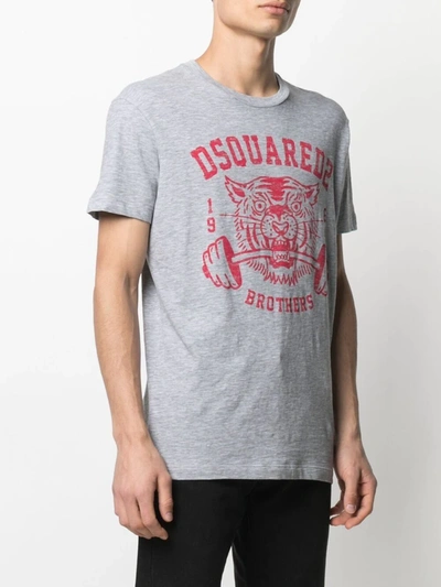 Shop Dsquared2 Logo-print Short-sleeve T-shirt In Grey