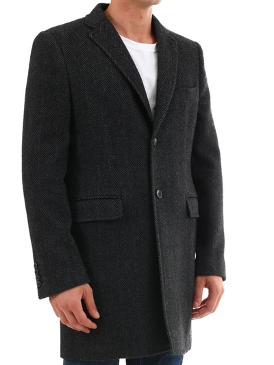 Shop Tonello Dark Gray Coat In Grey