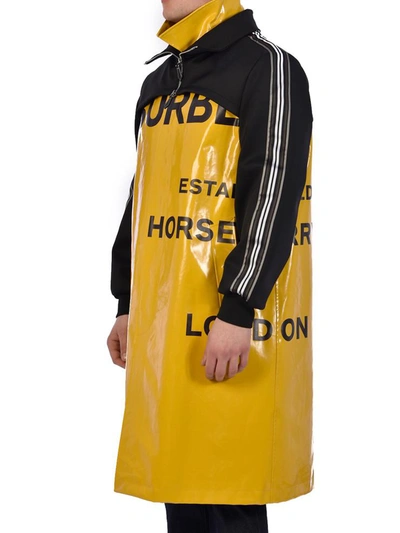 Shop Burberry Car Coat Horseferry Print In Yellow