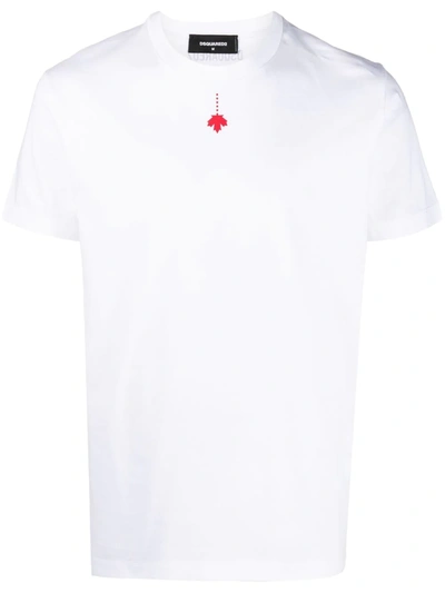Shop Dsquared2 Maple Leaf-print T-shirt In Red