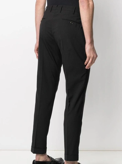 Shop Pt01 Black Pants In Wool Blend