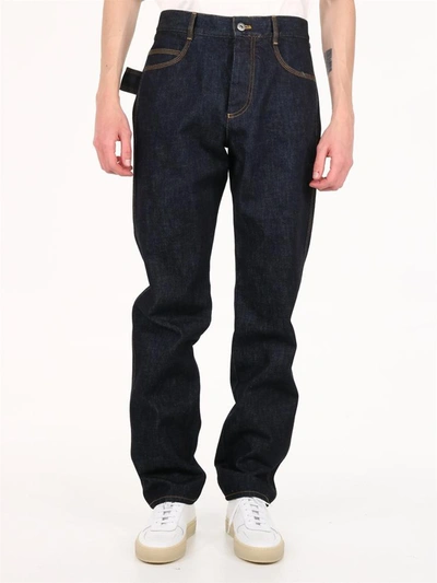 Shop Bottega Veneta Straight Denim Jeans In Blue