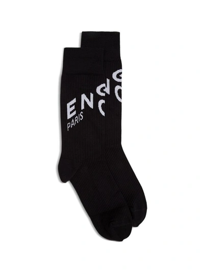 Shop Givenchy Refracted Logo Cotton Socks In Black