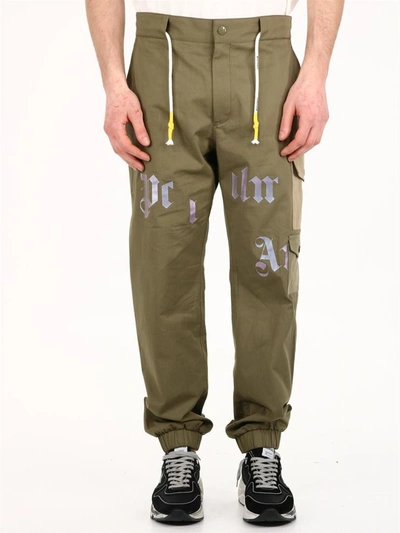 Shop Palm Angels Cargo Pants Green