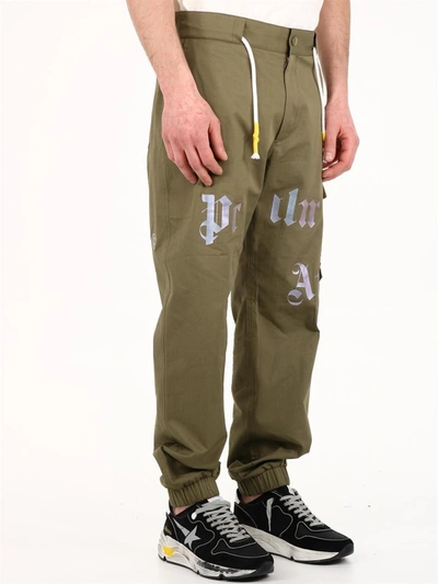 Shop Palm Angels Cargo Pants Green