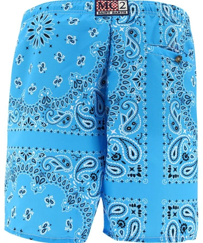 Shop Mc2 Saint Barth "bandana" Swimsuit In Light Blue