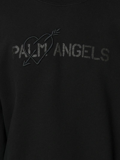 Shop Palm Angels Logo-print Sweatshirt In Nero
