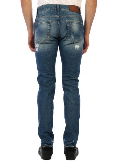 Shop Dolce & Gabbana Skinny Denim Jeans In Light Blue