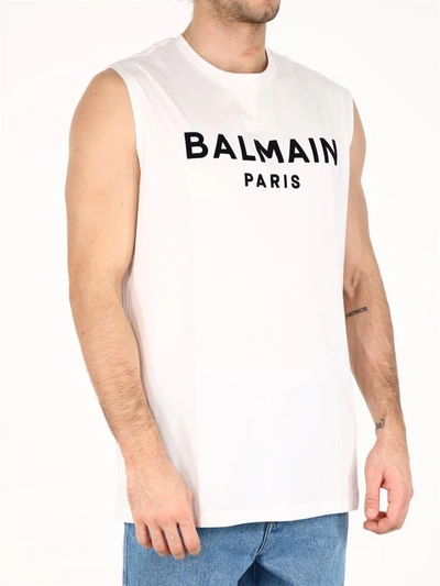 Shop Balmain Logo Top White