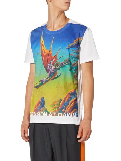 Shop Valentino T-shirt Dragon At Down In Multicolor
