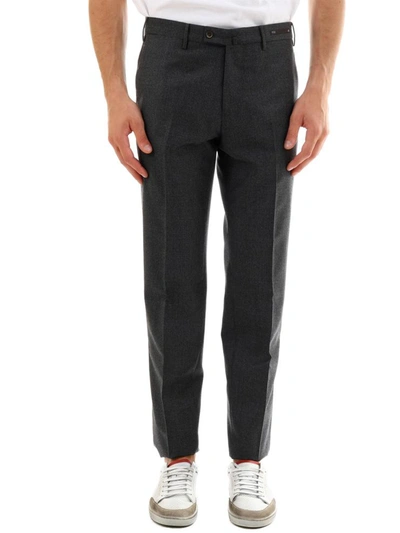 Shop Pt01 Gray Wool Trousers In Grey