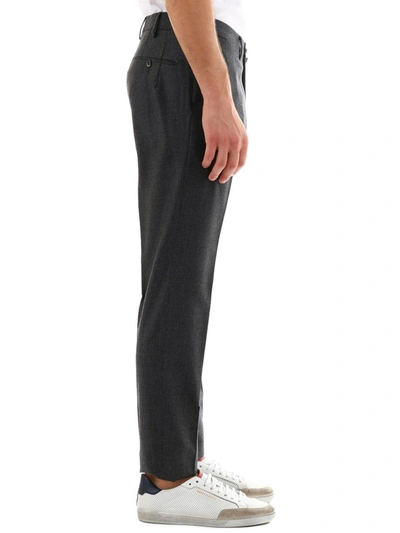 Shop Pt01 Gray Wool Trousers In Grey