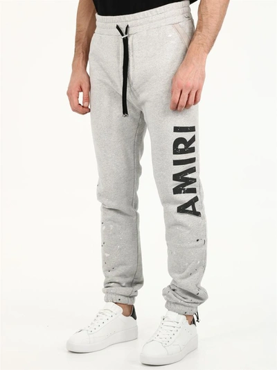 Shop Amiri Gray Cotton Jogging Pants In Grey