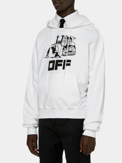 Shop Off-white Logo Hoodie White