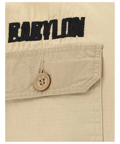 Shop Babylon La "ripstop Woven" Shirt In Beige