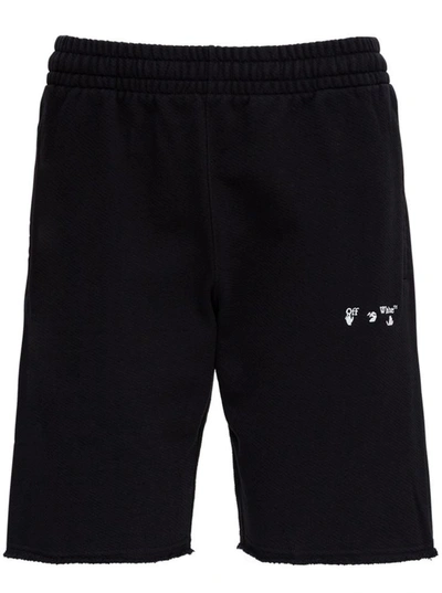 Shop Off-white Jersey Shorts With Logo In Black