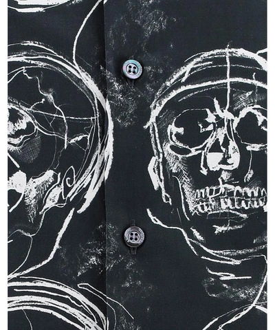 Shop Alexander Mcqueen "painted Skull" Shirt In Black  