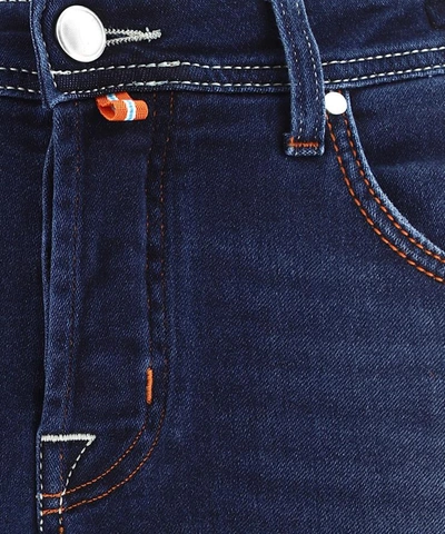 Shop Jacob Cohen Jeans With Embroidery In Blue