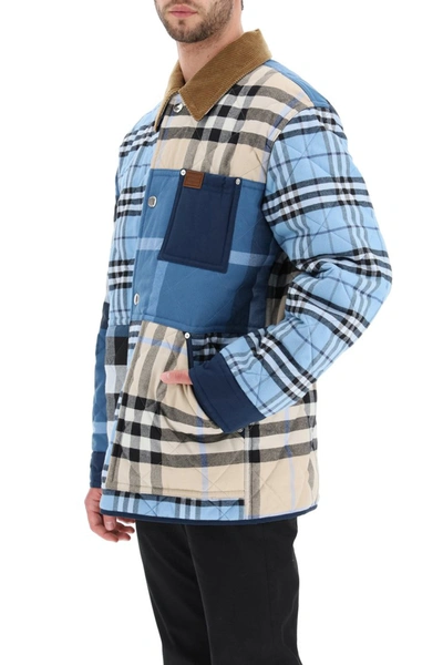 Shop Burberry Patchwork Quilted Jacket In Light Almond