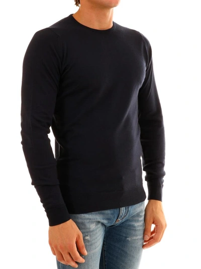 Shop John Smedley Sweater Bue Wool In Blue