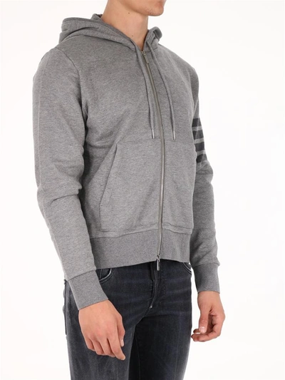 Shop Thom Browne 4 Bar Hoodie Gray In Grey