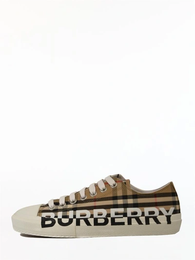 Shop Burberry Vintage Check Sneaker In Beige