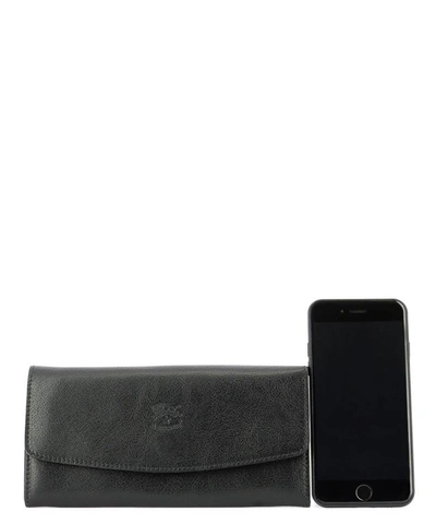 Shop Il Bisonte Leather Wallet With Logo In Black  