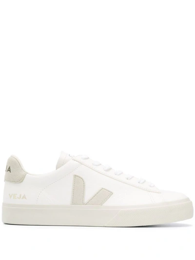 Shop Veja Logo Patch Low Top Sneakers In Extra White Platine