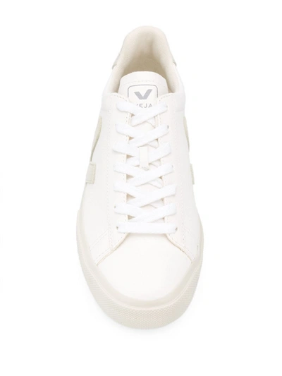 Shop Veja Logo Patch Low Top Sneakers In Extra White Platine