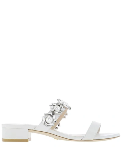 Shop Stuart Weitzman "heidi" Sandals In White