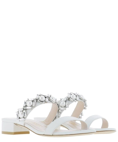 Shop Stuart Weitzman "heidi" Sandals In White