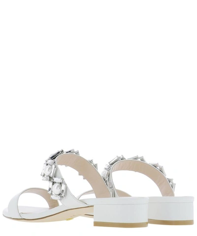 Shop Stuart Weitzman "heidi" Sandals In White