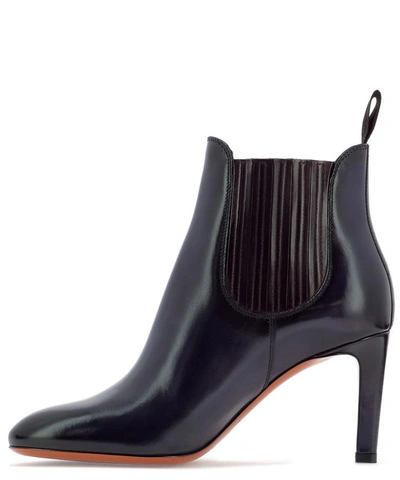 Shop Santoni Leather Ankle Boot With Elastic Bands In Blue