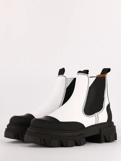 Shop Ganni White Low Chelsea Boot