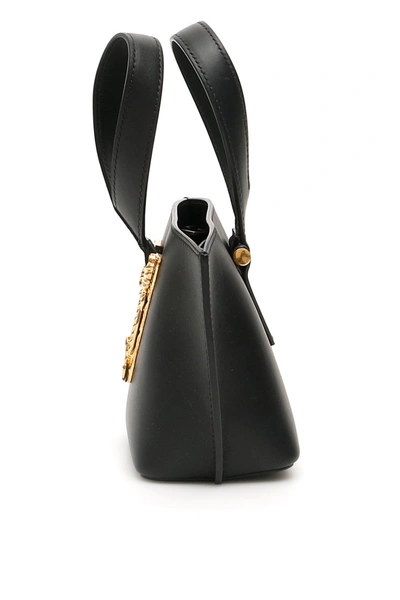 Shop Versace Virtus Mini Bucket Bag In Nero Oro Tribute