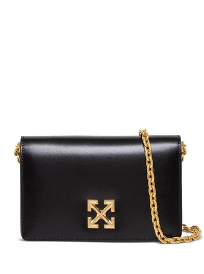 Shop Off-white Twist Jitney 0.5 Crossbody Bag In Black Leather