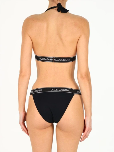 Shop Dolce & Gabbana Black Logo Bikini