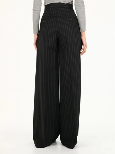 Shop Max Mara Orsola Trousers In Wool Canvas In Black