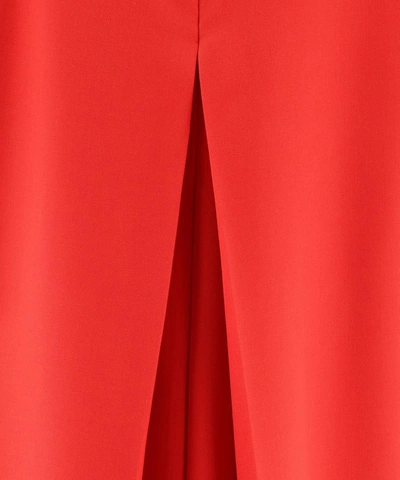 Shop Alexander Mcqueen Short Sleeved Wool Dress In Red