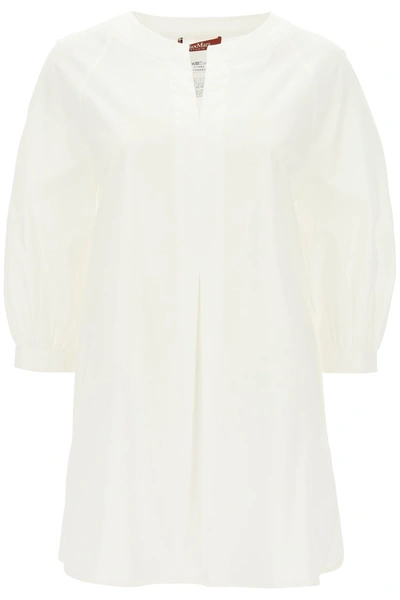 Shop Max Mara Studio Poplin Blouse In Bianco Ottico