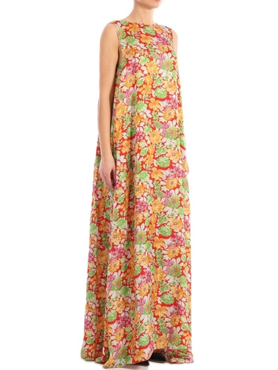 Plan C Floral Print Maxi Dress In Multicolor