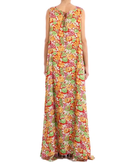 Shop Plan C Floral Print Maxi Dress In Multicolor