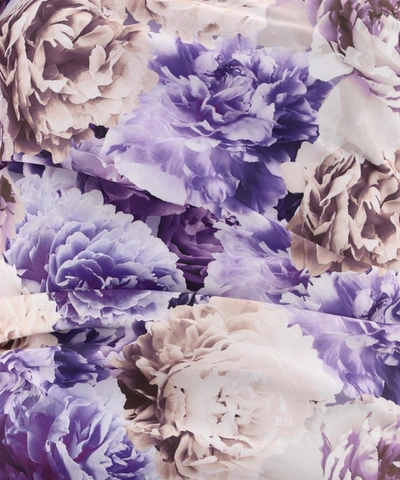 Shop Elisabetta Franchi "peonies" One-shoulder Dress In Purple