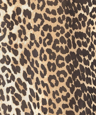 Shop Ganni Wrap Leopard Skirt In Beige