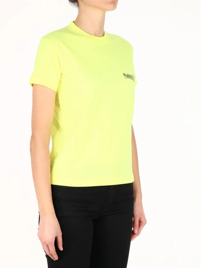 Shop Balenciaga Logo T-shirt Fluo Yellow