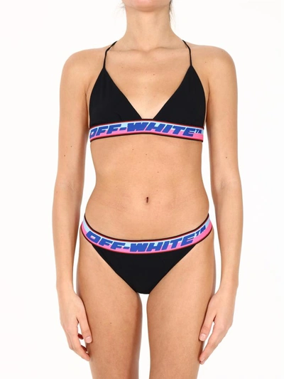 Shop Off-white Logo Tape Bikini Black