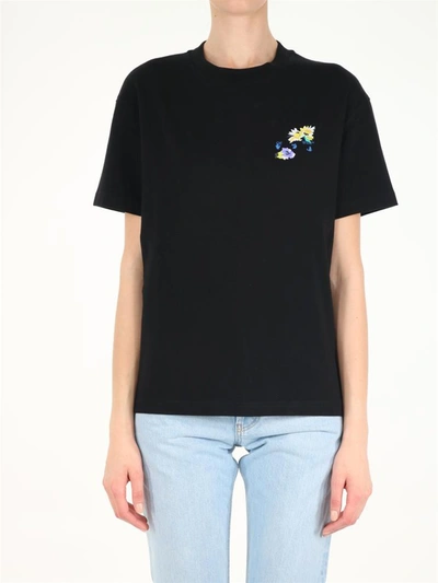 Shop Off-white Flowers Logo T-shirt In Black